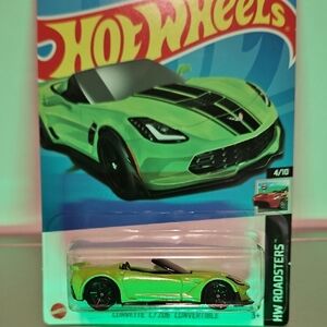 HotWheels Green Corvette C7 Z06 Convertible